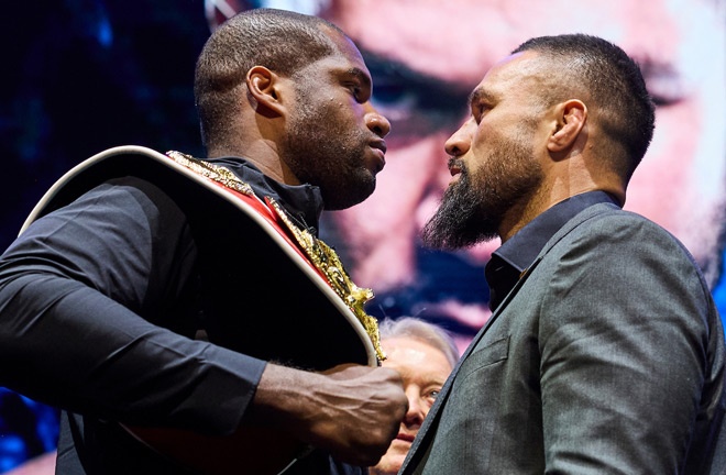 Dubois and Parker face-to-face ahead of Saturday's showdown Photo Credit: Mark Robinson Matchroom Boxing