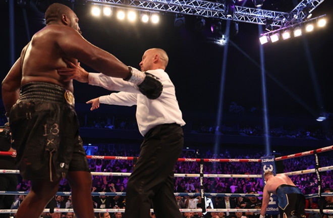 Chisora dropped Wallin twice Photo Credit: Leigh Dawney/Queensberry Promotions