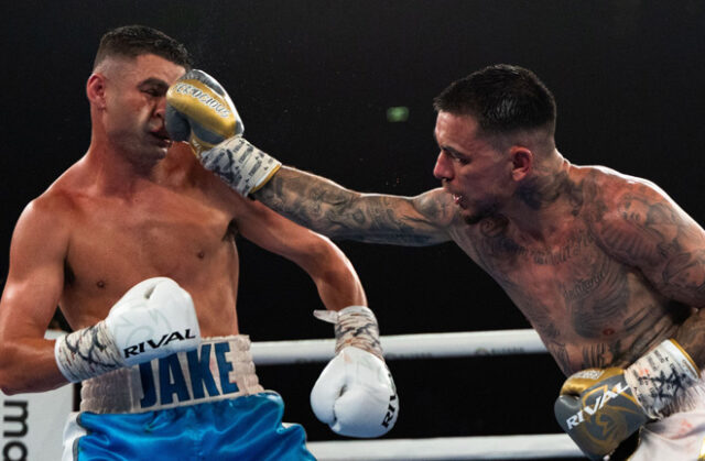 George Kambosos Jr overcame late replacement Jake Wyllie on points in Sydney Photo Credit: Matchroom Boxing