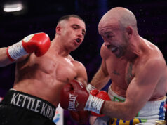 Nick Ball defended his WBA featherweight world title with a 10th round retirement win over TJ Doheny in Liverpool Photo Credit: Leigh Dawney/Queensberry Promotions