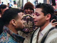 Ryan Garcia and Rolly Romero came face-to-face in Times Square Photo Credit: Amanda Westcott/Matchroom