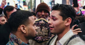 Ryan Garcia and Rolly Romero came face-to-face in Times Square Photo Credit: Amanda Westcott/Matchroom