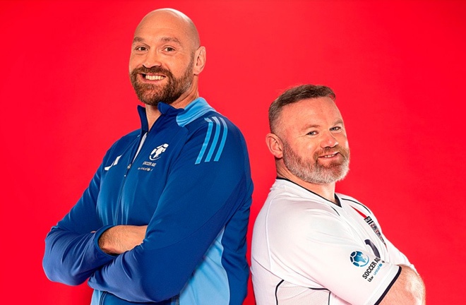 Fury will manage England in Soccer Aid next to Wayne Rooney Photo Credit: Soccer Aid/Hayley Millross